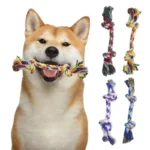 Weaving Cotton Knot Dog Toy Teeth Cleaning Teeth Grinding Bite Resistant Toy Weaving Double Knot Rope Pet Supplies Dog Toys